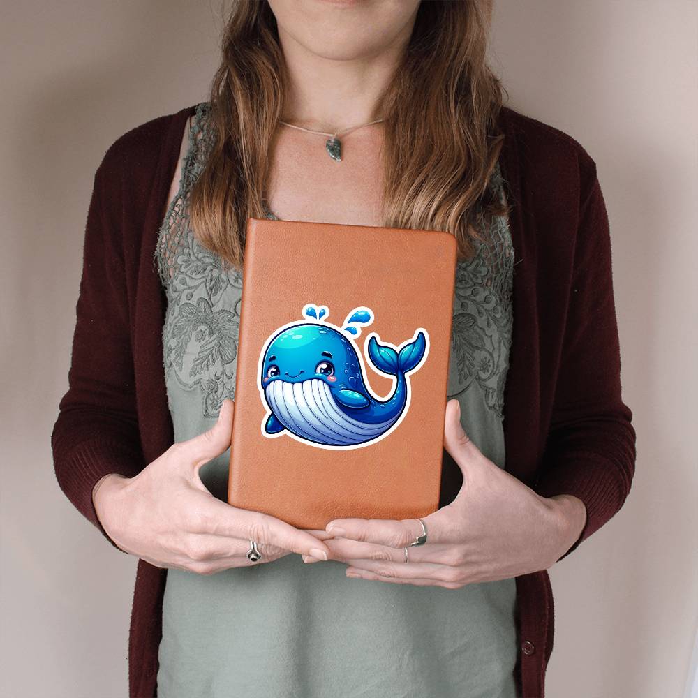 Cute Whale sticker 215 - Vegan Leather Journal