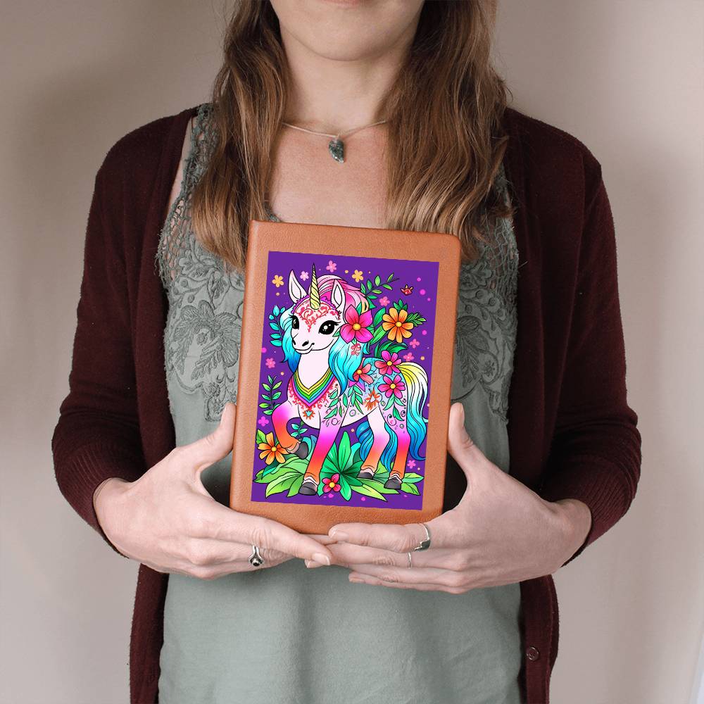 Cute Unicorn 030 - Vegan Leather Journal