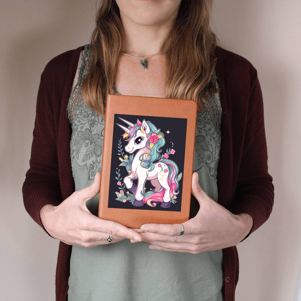 Cute Unicorn 081 - Vegan Leather Journal
