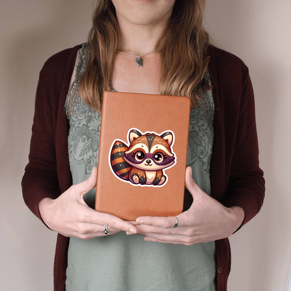 Cute Raccoon sticker 139 - Vegan Leather Journal
