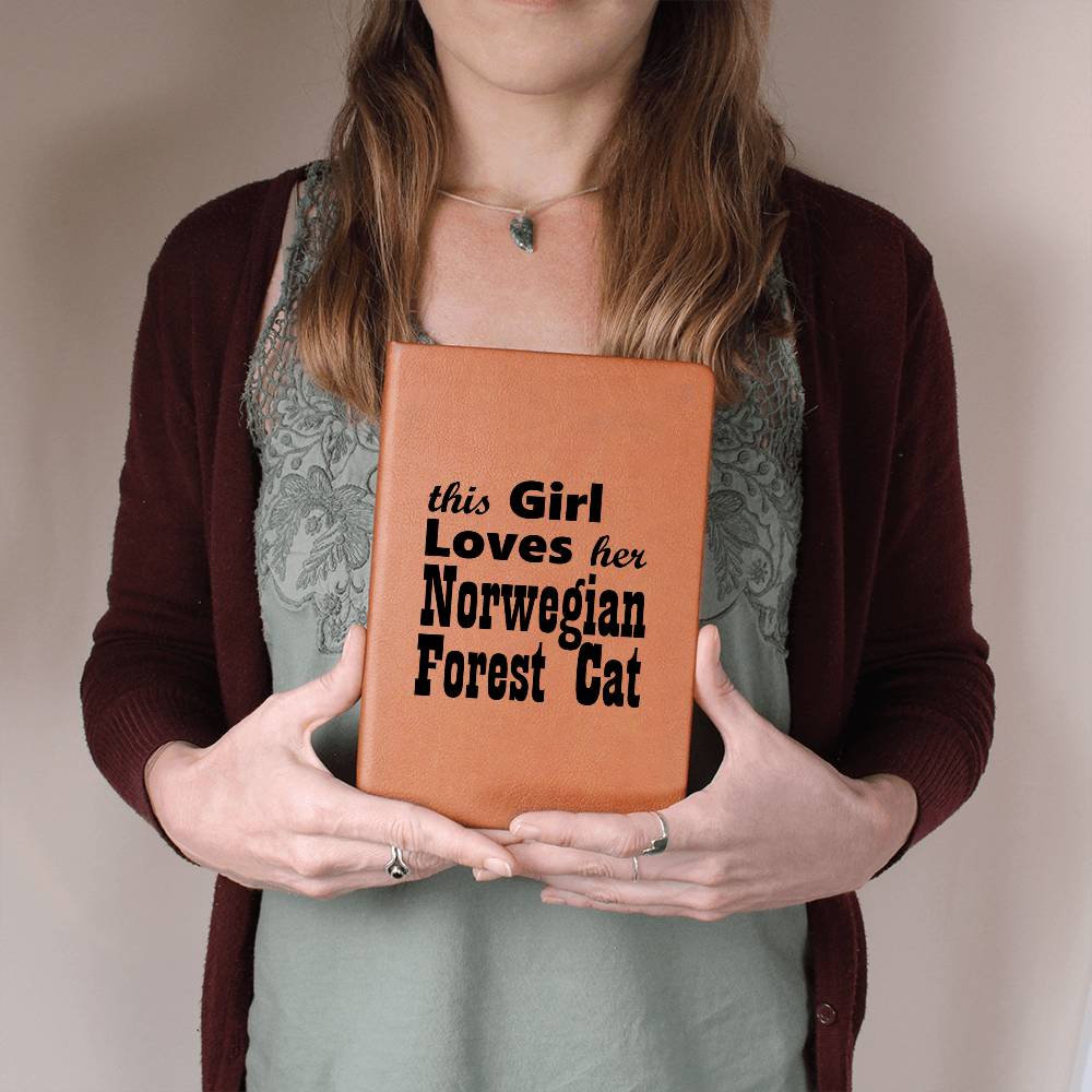 Norwegian Forest Cat - Vegan Leather Journal