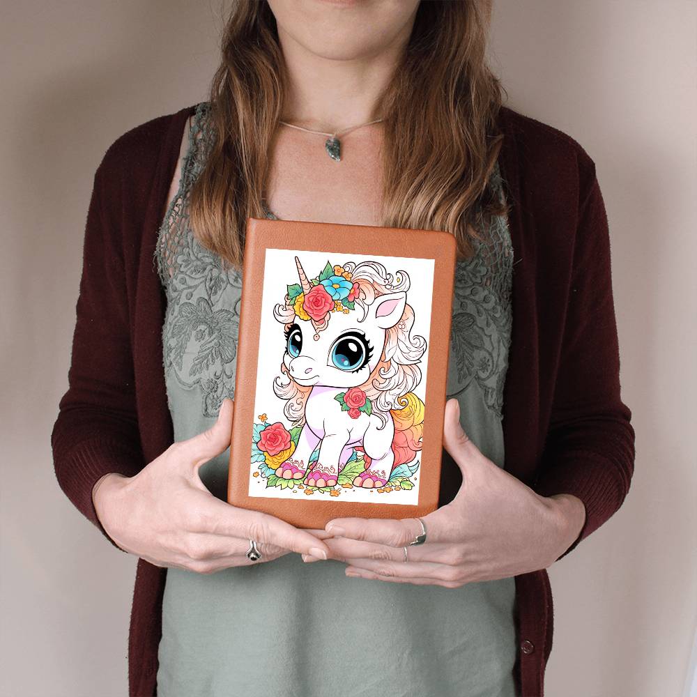 Cute Unicorn 086 - Vegan Leather Journal