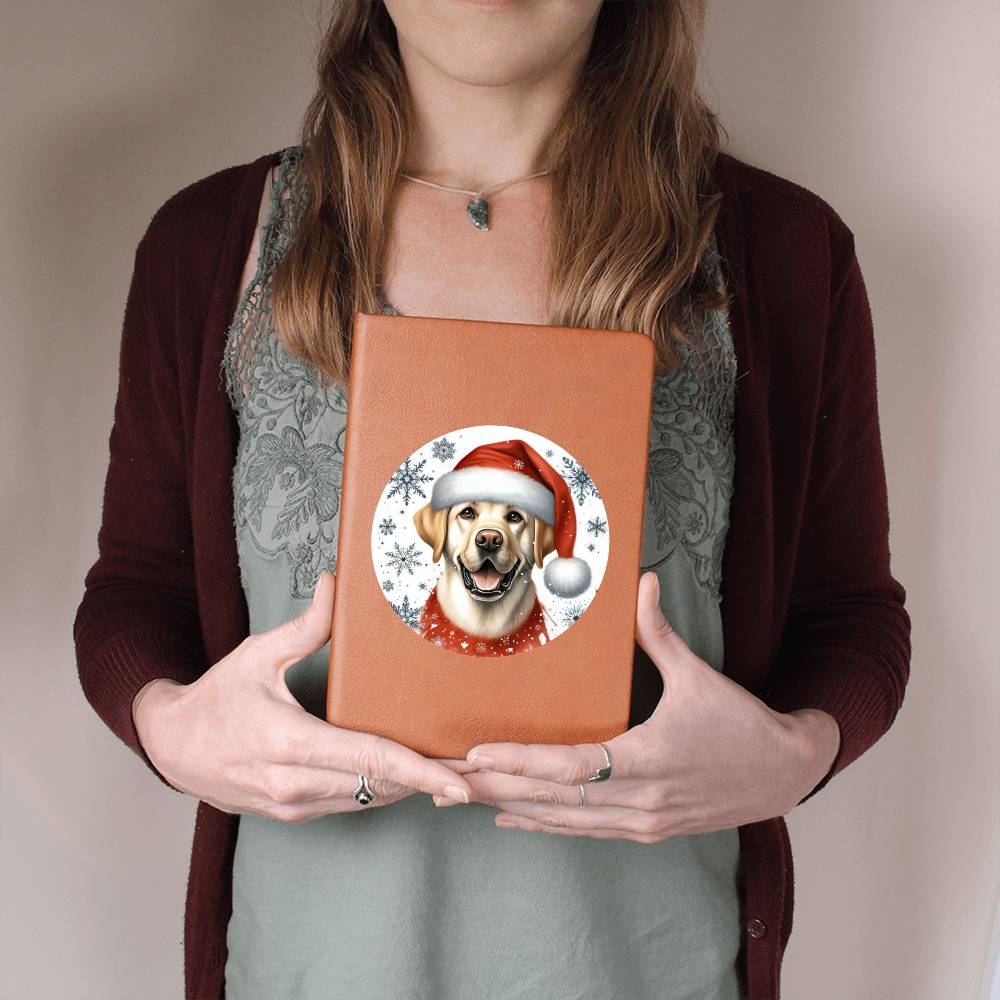 Christmas Dog - Labrador Bulldog  - Vegan Leather Journal