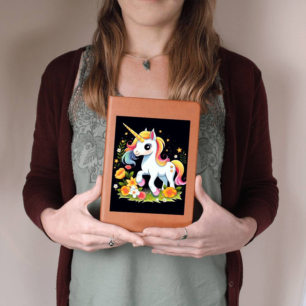 Cute Unicorn 102 - Vegan Leather Journal