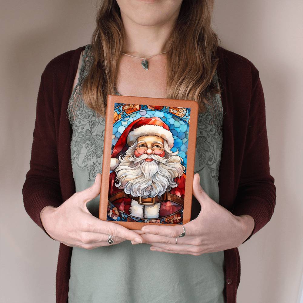 Christmas Stained Glass Design 013 - Vegan Leather Journal