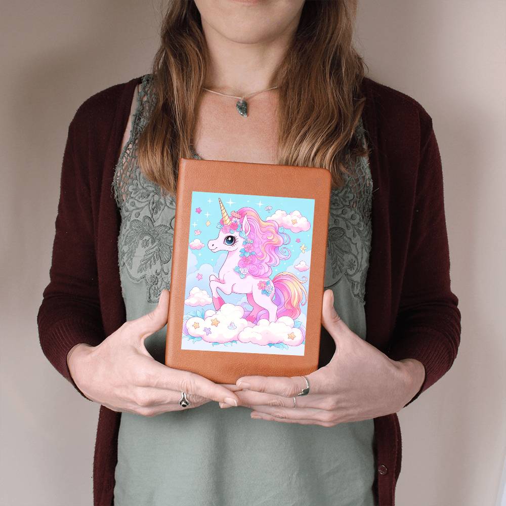 Cute Unicorn 108 - Vegan Leather Journal