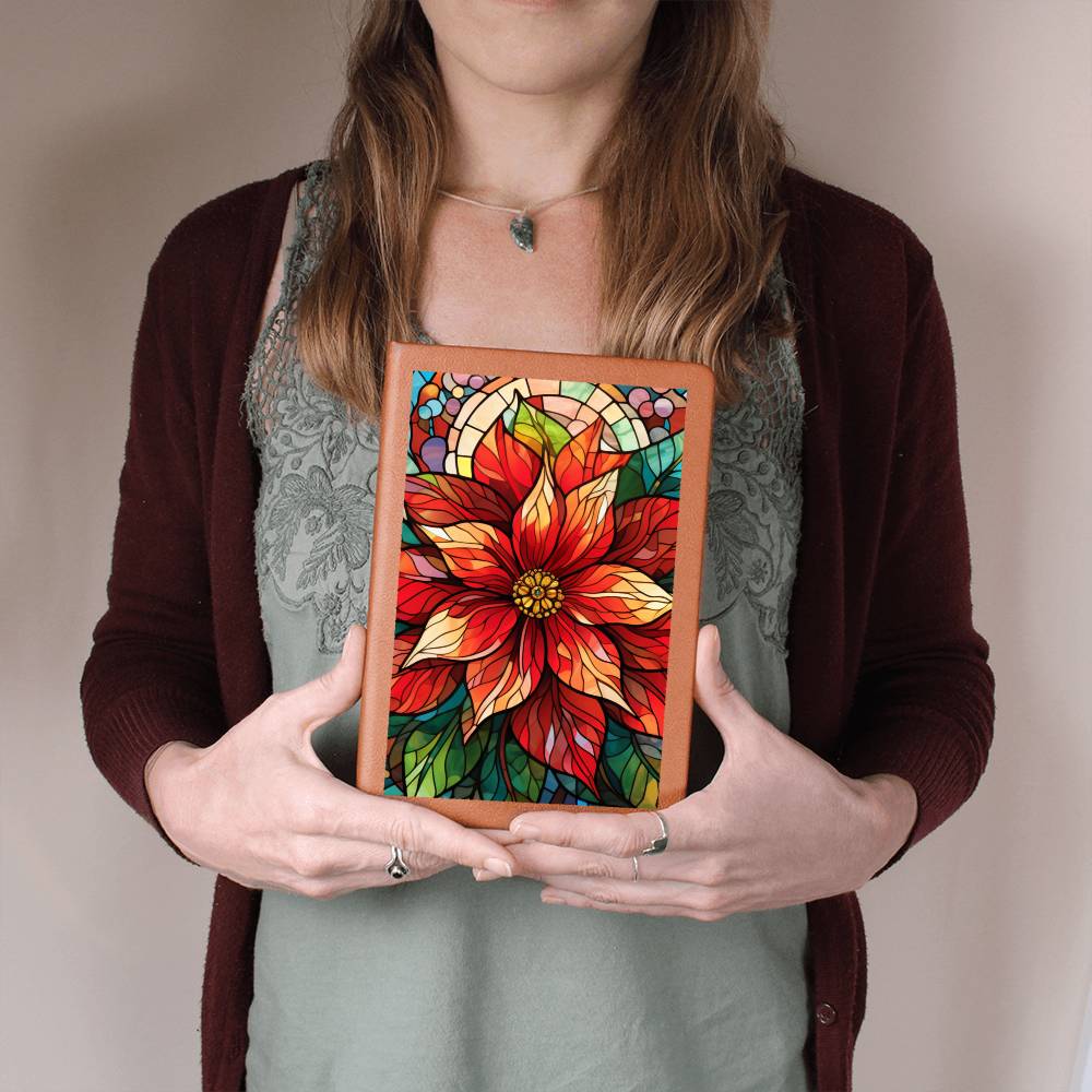 Christmas Stained Glass Design 025 - Vegan Leather Journal