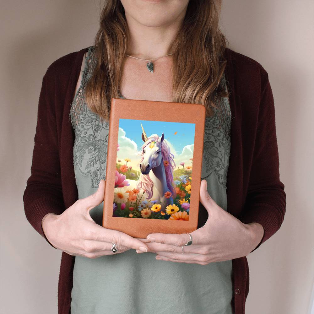 Cute Unicorn 039 - Vegan Leather Journal