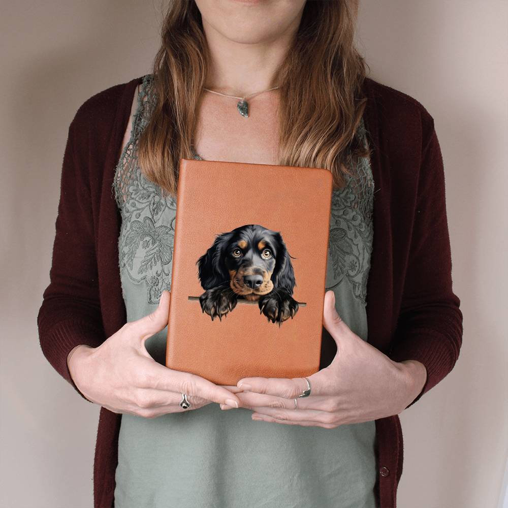 Gordon Setter Peeking - Vegan Leather Journal