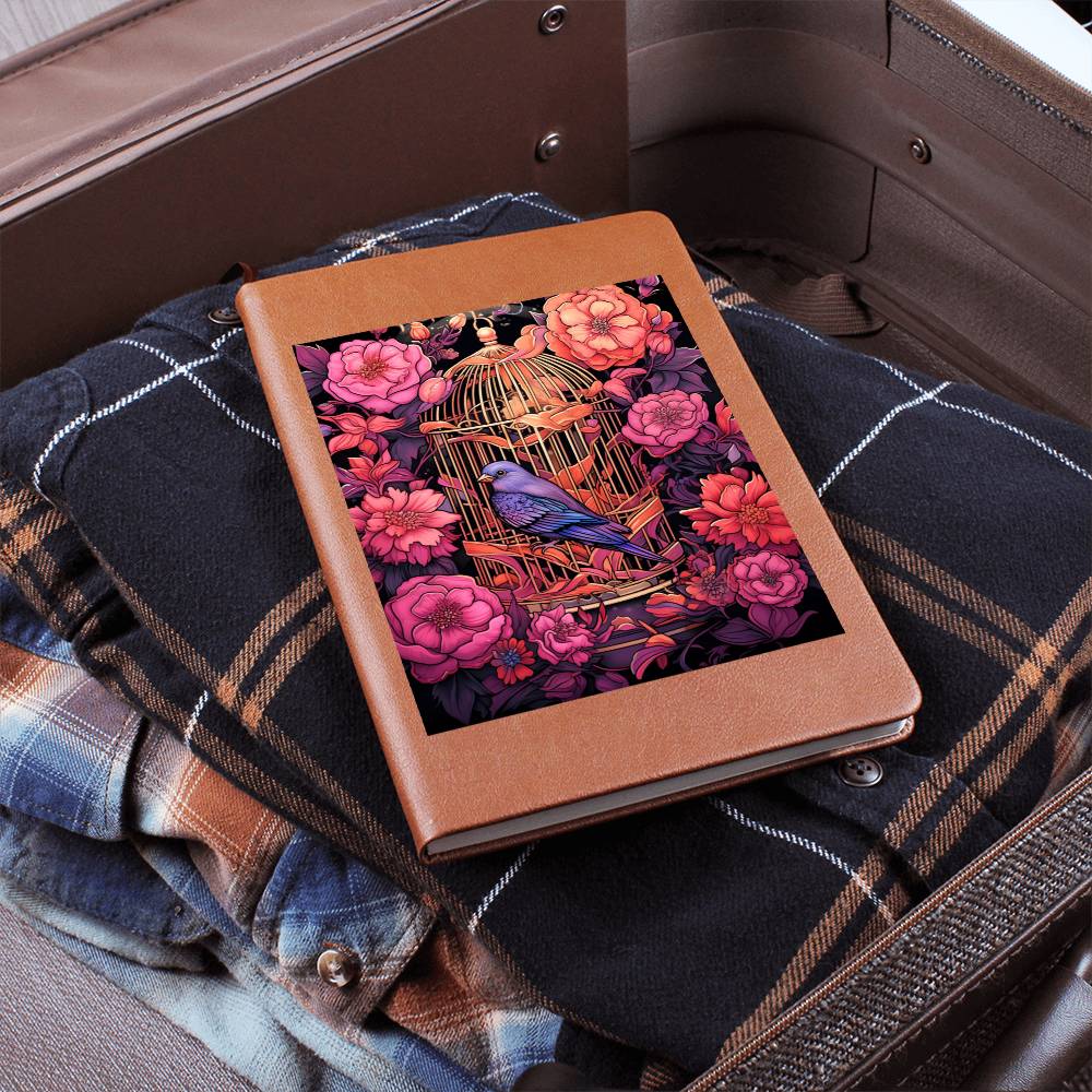 Birds And Floral Design 118 - Vegan Leather Journal