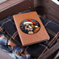 Dog Stained Glass Christmas Design 020 - Vegan Leather Journal