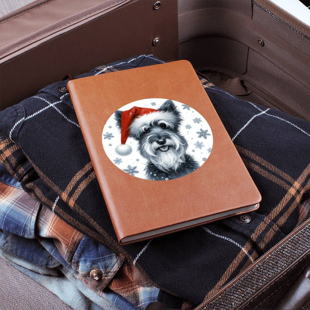 Christmas Dog - Kerry Blue Terrier - Vegan Leather Journal