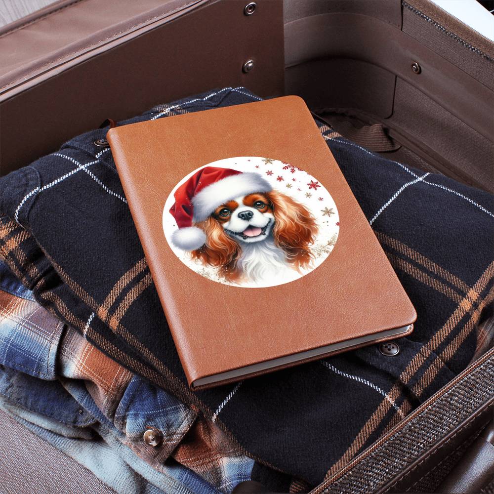 Christmas Dog - Cavalier King Charles Spaniel - Vegan Leather Journal