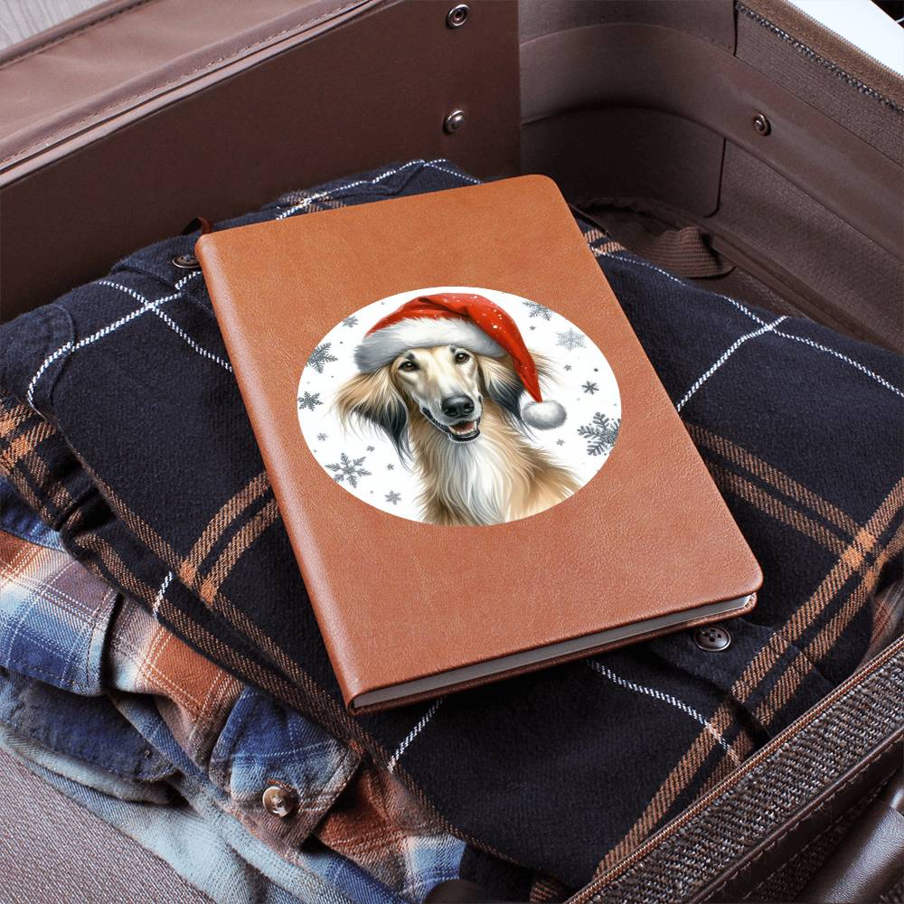 Christmas Dog - Sloughi - Vegan Leather Journal