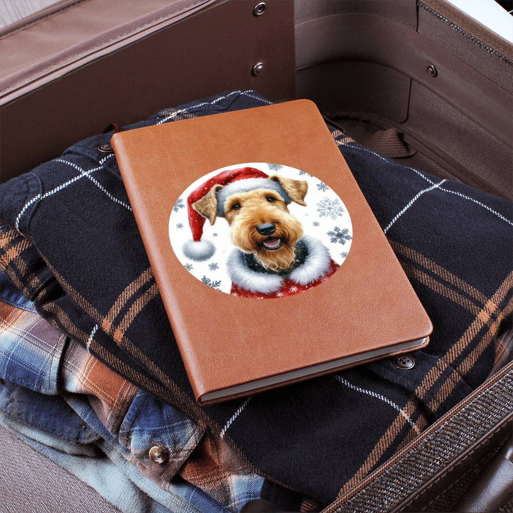 Christmas Dog - Airedale Terrier - Vegan Leather Journal