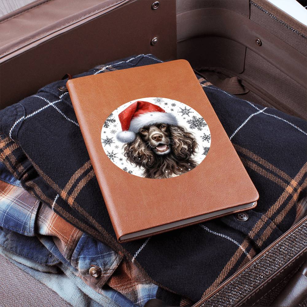 Christmas Dog - American Water Spaniel - Vegan Leather Journal