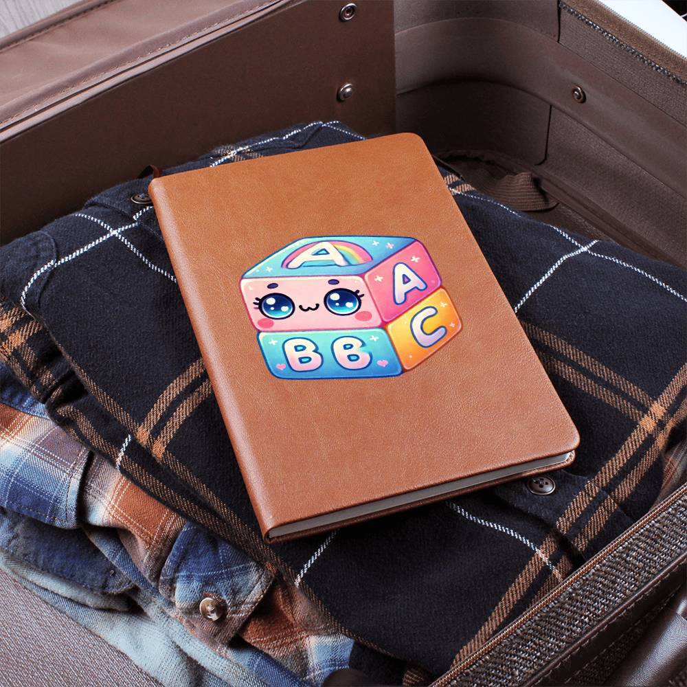 Cute Back to School Sticker 100 - Vegan Leather Journal