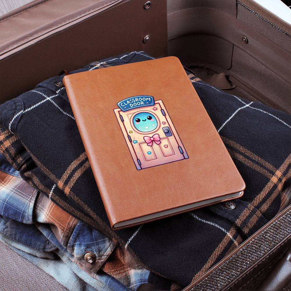 Cute Back to School Sticker 053 - Vegan Leather Journal