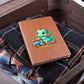 Colorful Baby Dinosaur 010 - Vegan Leather Journal