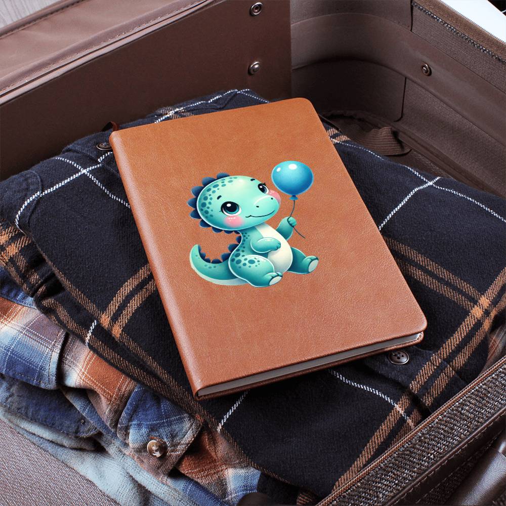 Colorful Baby Dinosaur 051 - Vegan Leather Journal