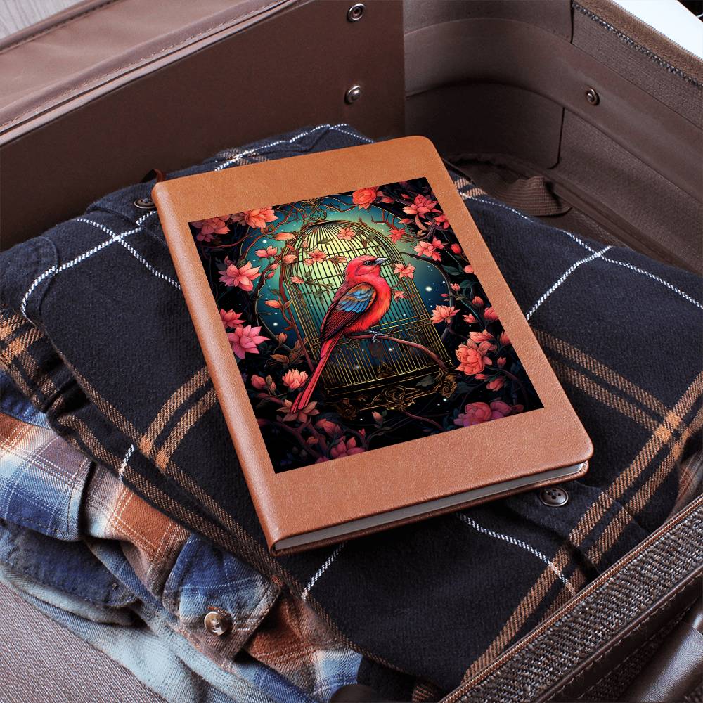 Birds And Floral Design 173 - Vegan Leather Journal