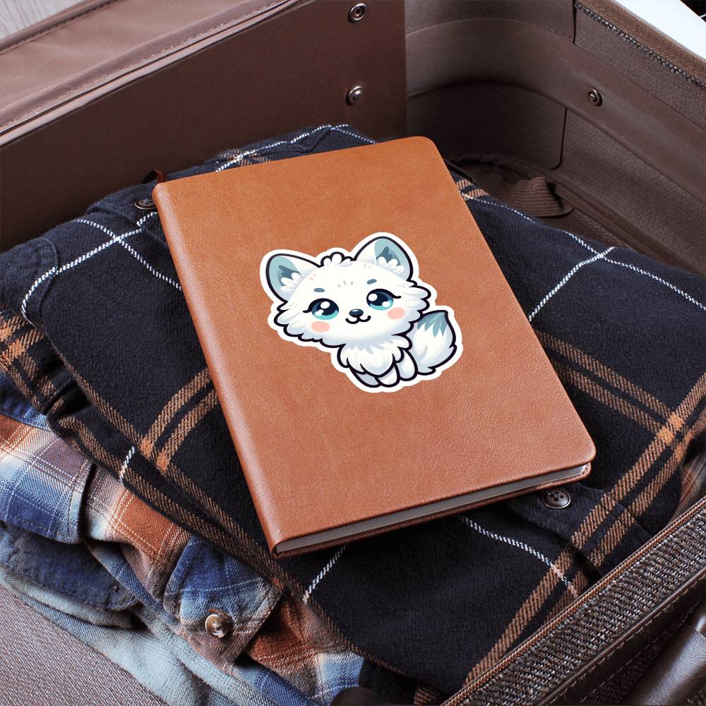 Cute Arctic Fox 06 - Vegan Leather Journal