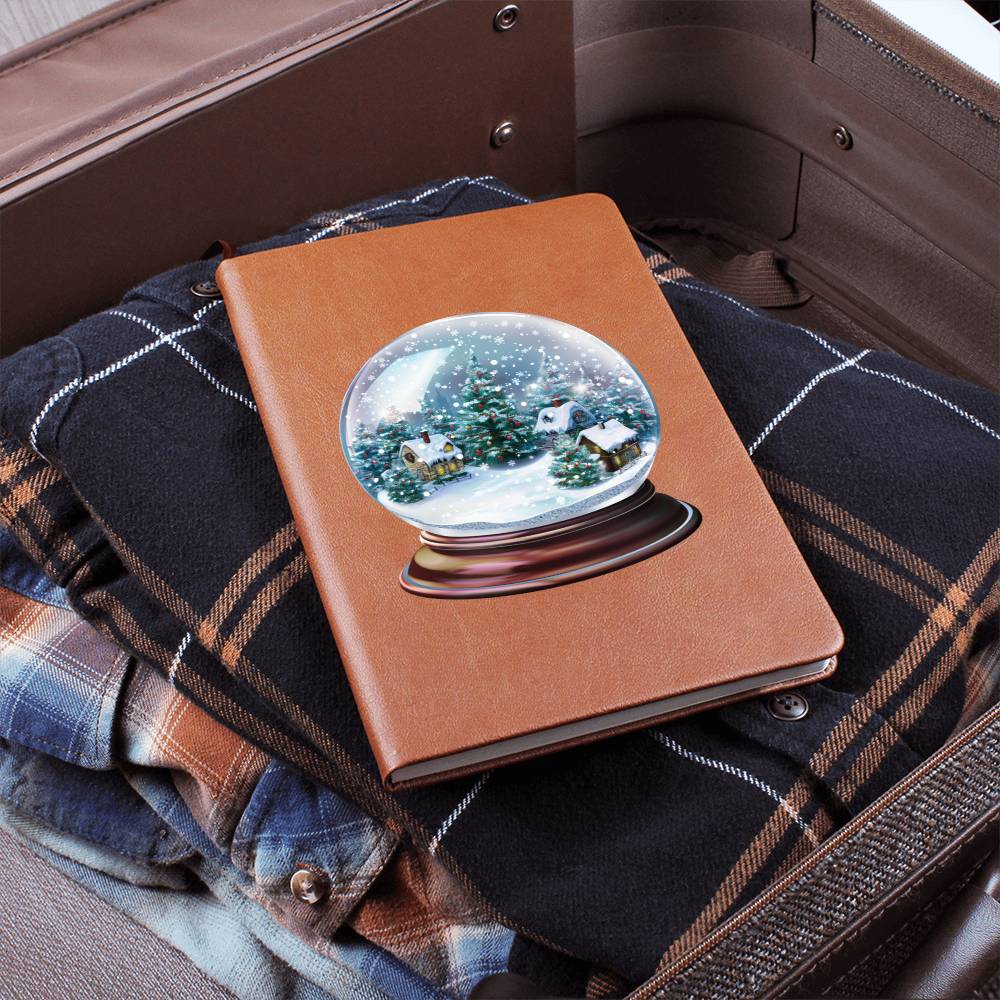 Watercolor Christmas Snow Globe 034 - Vegan Leather Journal