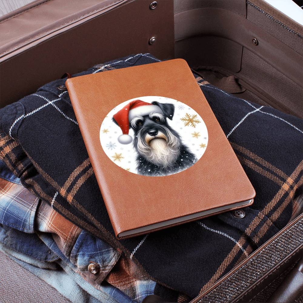 Christmas Dog - Giant Schnauzer - Vegan Leather Journal