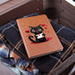 Valentine's Day Black Cat 006 - Vegan Leather Journal