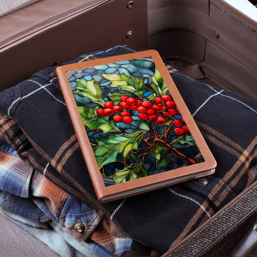 Christmas Stained Glass Design 031 - Vegan Leather Journal