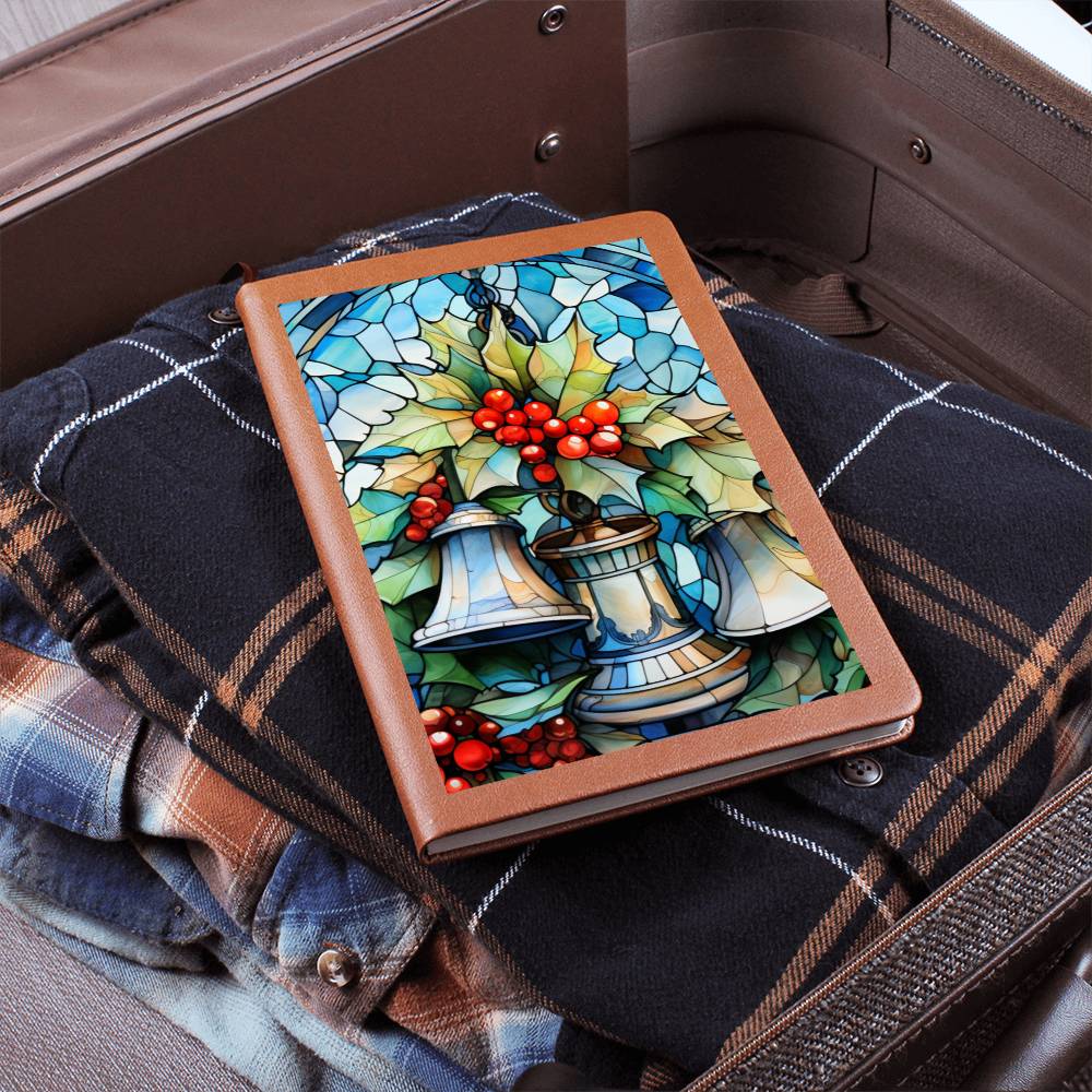 Christmas Stained Glass Design 012 - Vegan Leather Journal