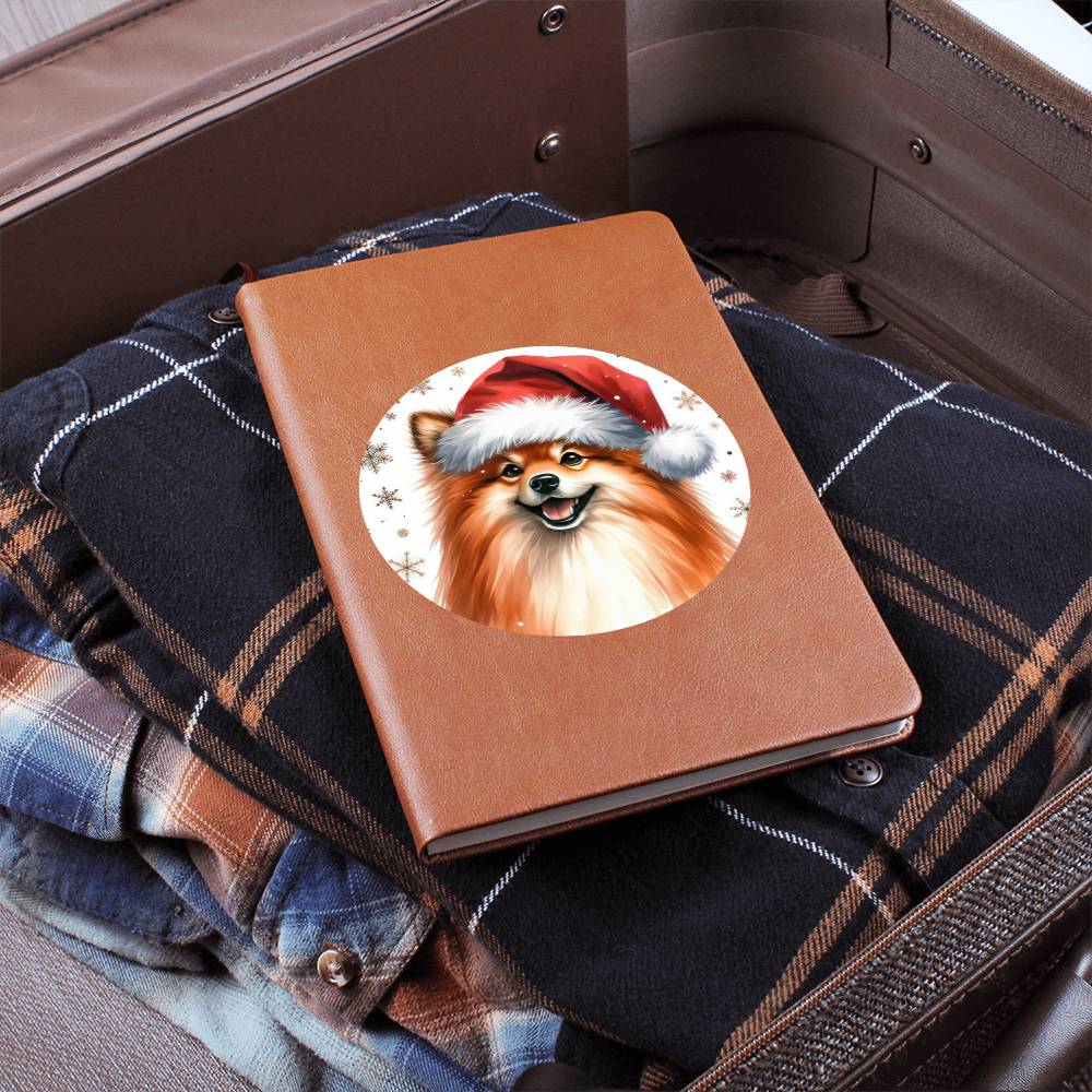 Christmas Dog - Finnish Spitz - Vegan Leather Journal