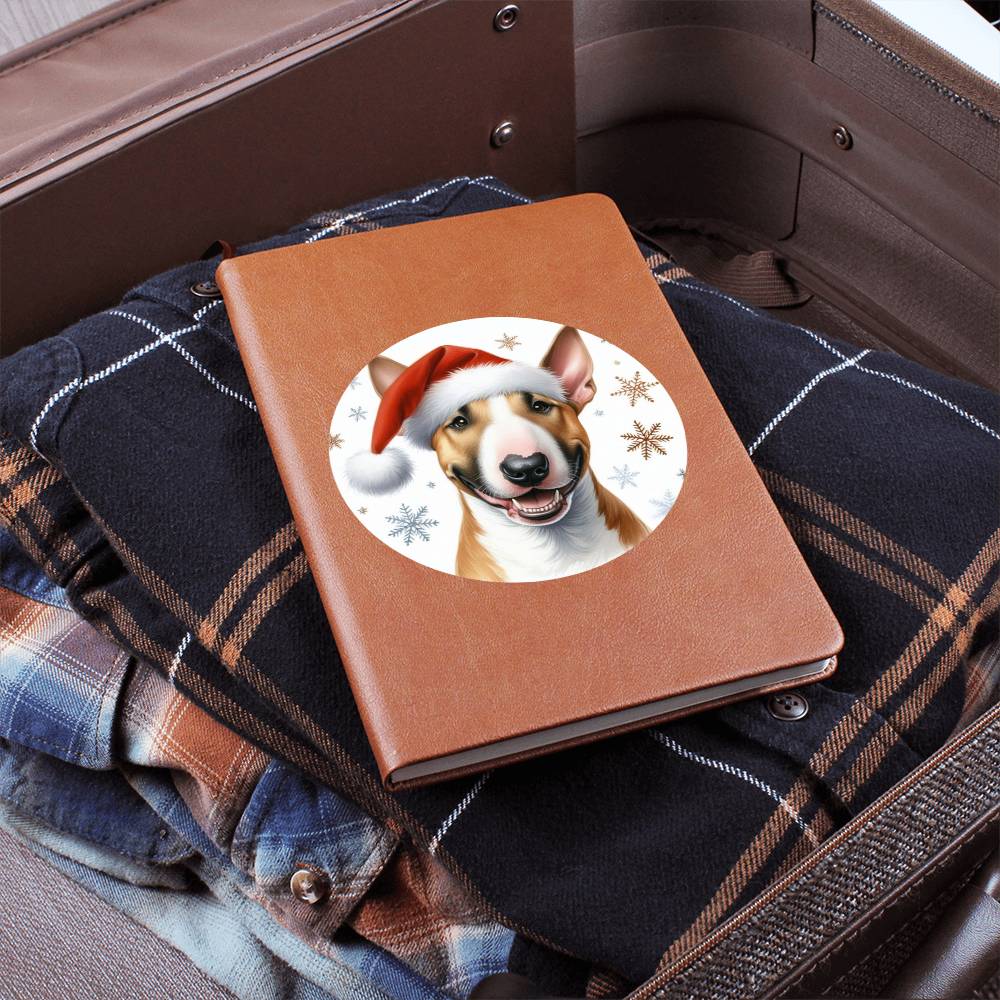 Christmas Dog - Bull Terrier - Vegan Leather Journal