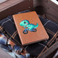 Colorful Baby Dinosaur 072 - Vegan Leather Journal