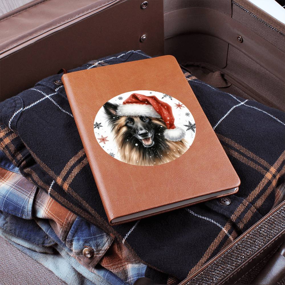 Christmas Dog - Belgian Shepherd Laekenois - Vegan Leather Journal