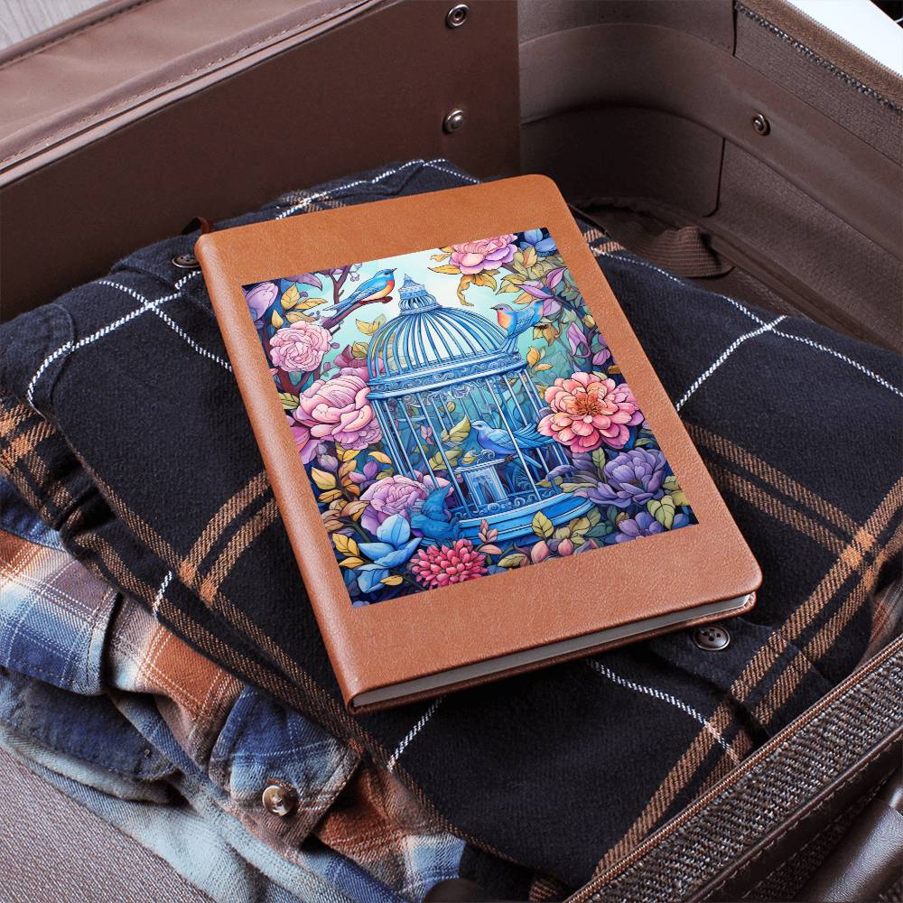 Birds And Floral Design 137 - Vegan Leather Journal