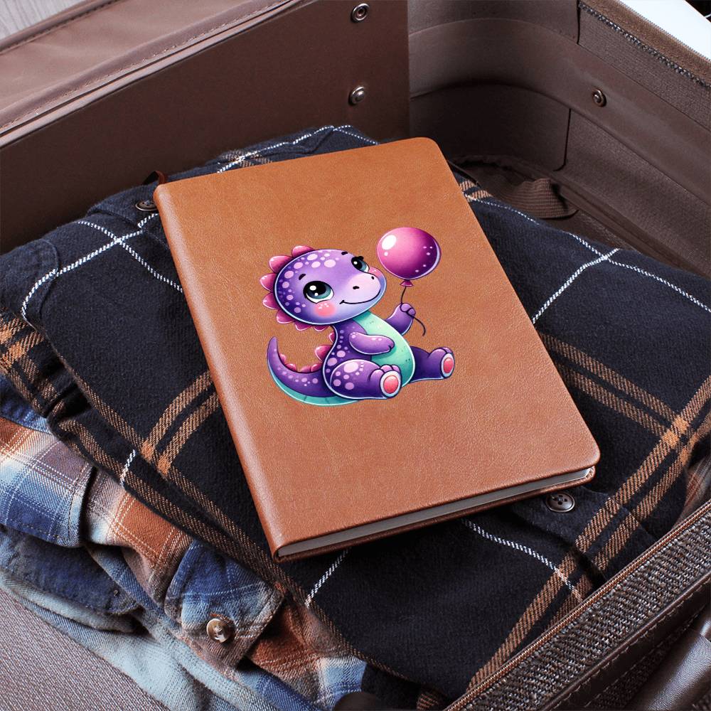 Colorful Baby Dinosaur 112 - Vegan Leather Journal