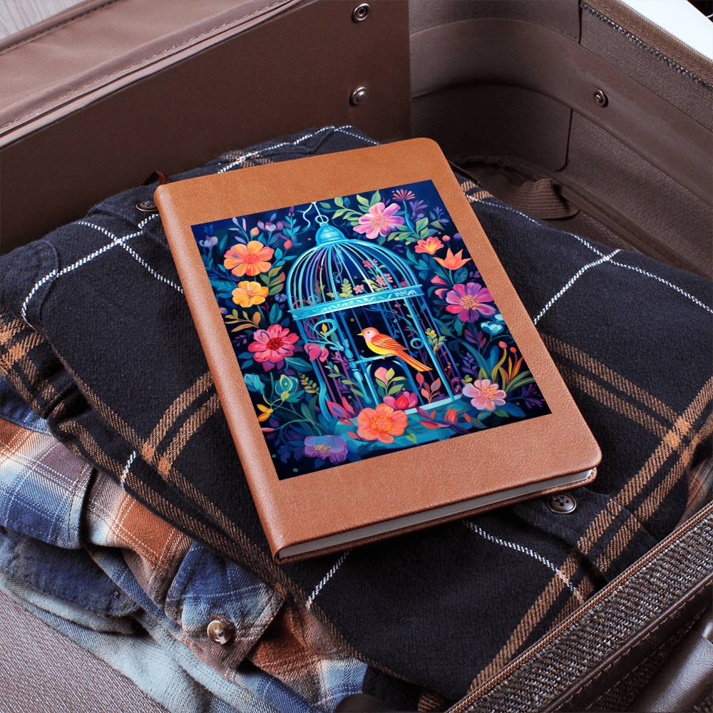 Birds And Floral Design 167 - Vegan Leather Journal