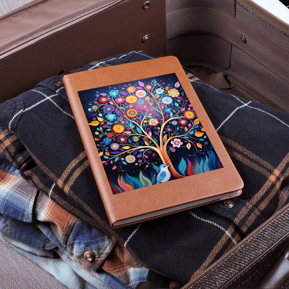 Birds And Floral Design 102 - Vegan Leather Journal