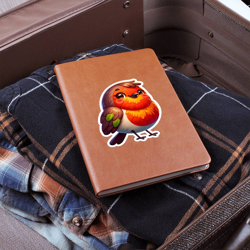 Cute Robin sticker 148 - Vegan Leather Journal