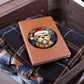 Dog Stained Glass Christmas Design 002 - Vegan Leather Journal