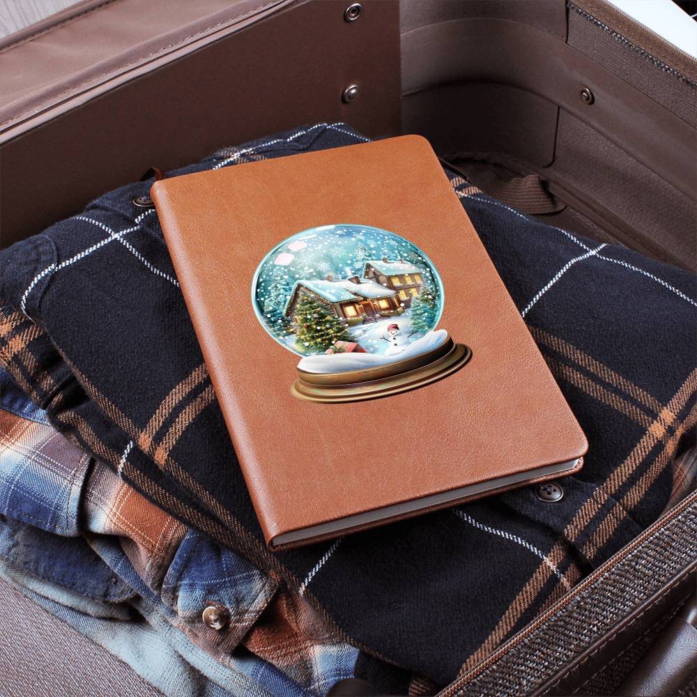 Watercolor Christmas Snow Globe 009 - Vegan Leather Journal