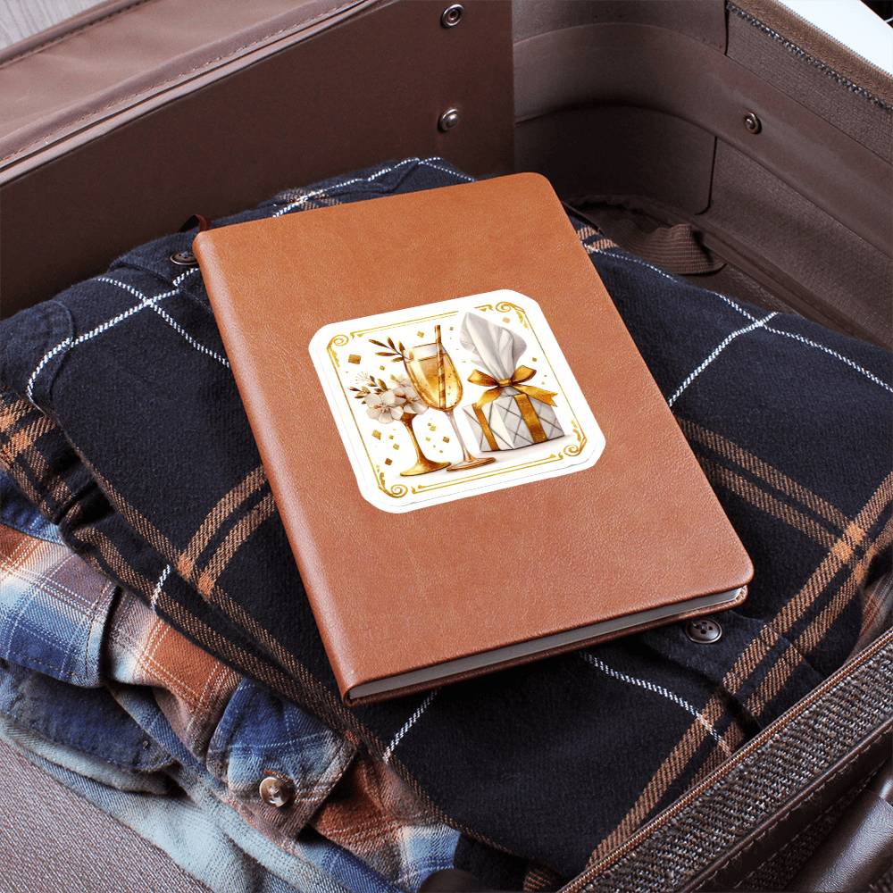 Luxury Wedding Decor Sticker 080 - Vegan Leather Journal