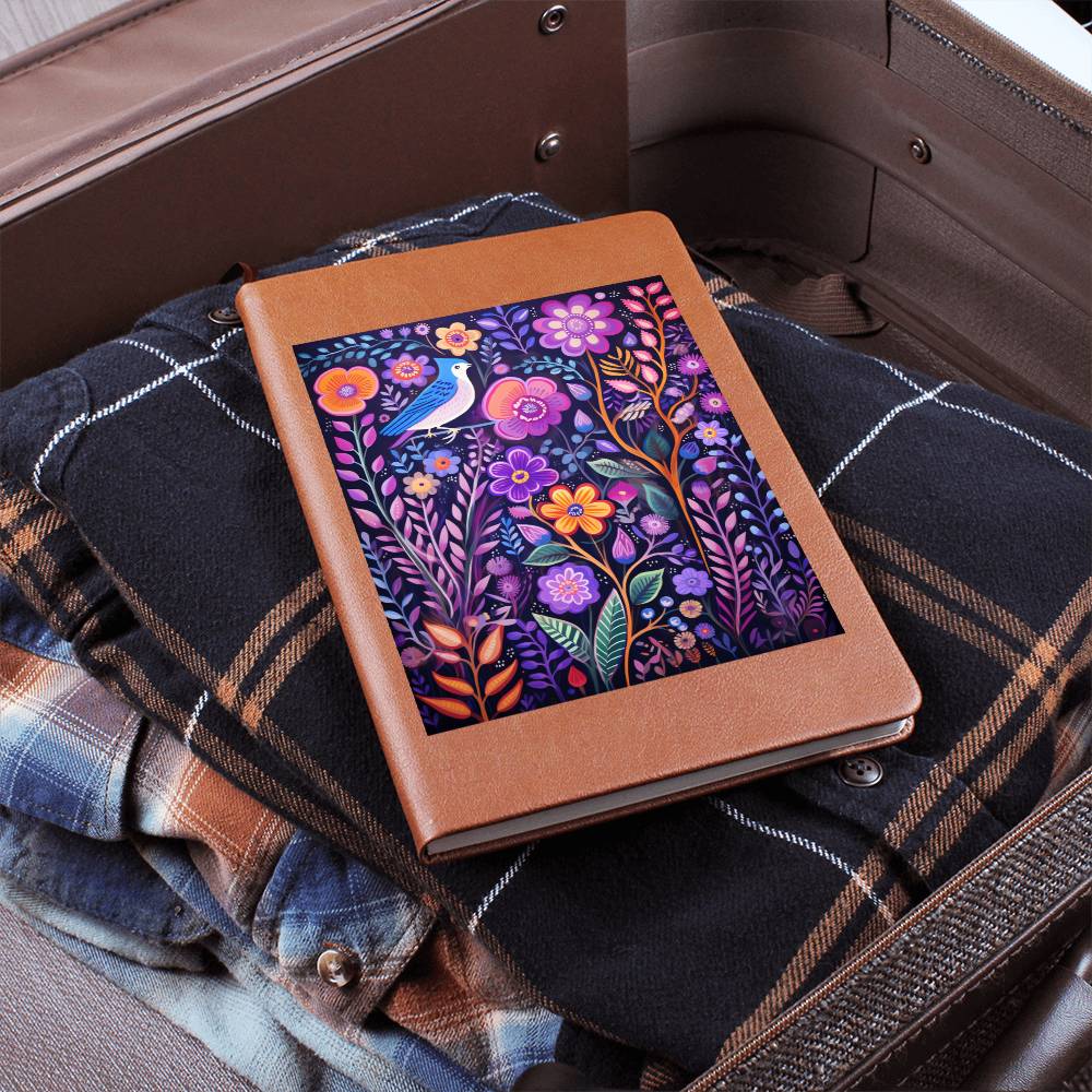 Birds And Floral Design 116 - Vegan Leather Journal
