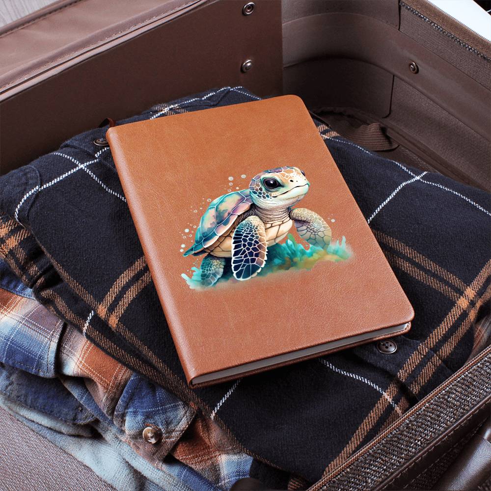 Cute Sea Turtle 014 - Vegan Leather Journal