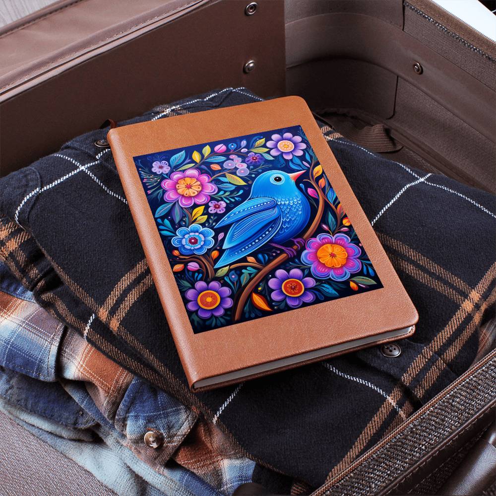 Birds And Floral Design 181 - Vegan Leather Journal