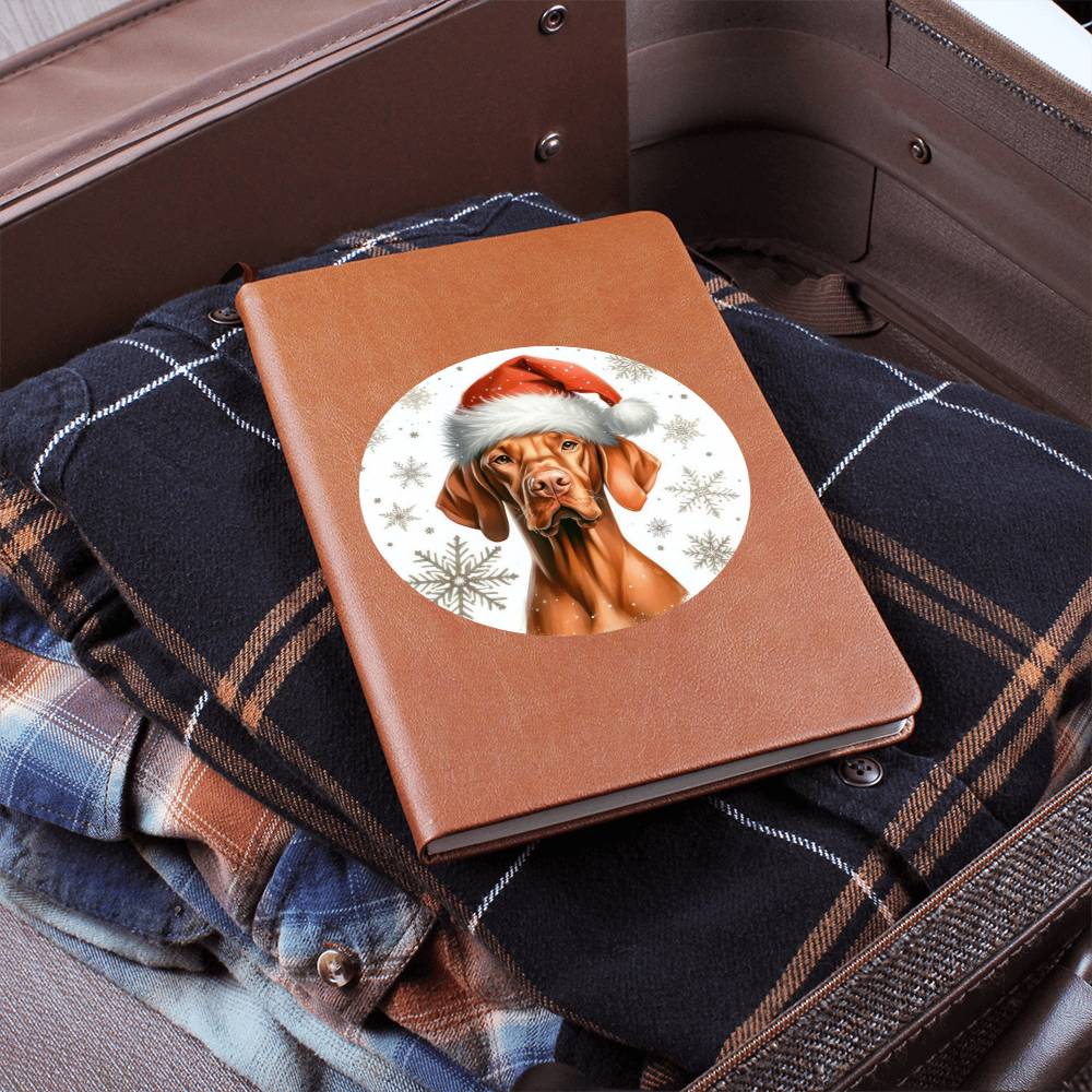 Christmas Dog - Vizsla - Vegan Leather Journal