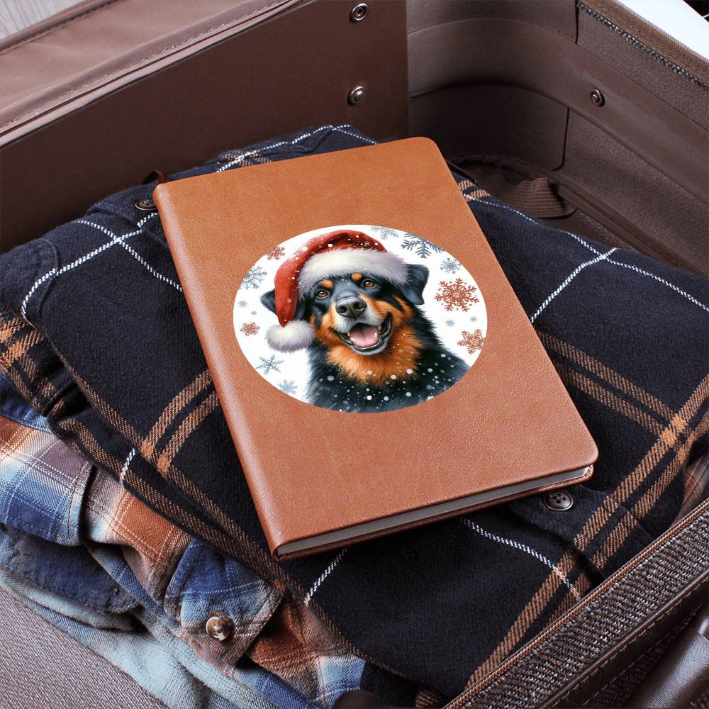 Christmas Dog - Beauceron - Vegan Leather Journal