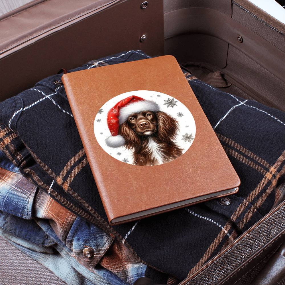 Christmas Dog - Boykin Spaniel - Vegan Leather Journal