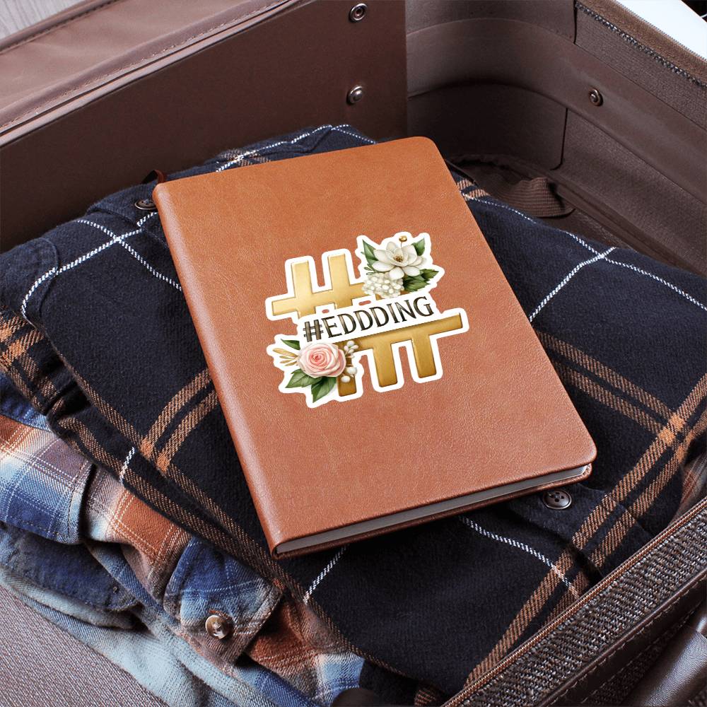 Luxury Wedding Decor Sticker 073 - Vegan Leather Journal